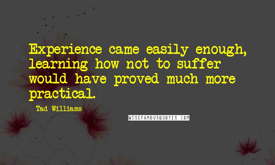 Tad Williams Quotes: Experience came easily enough, learning how not to suffer would have proved much more practical.