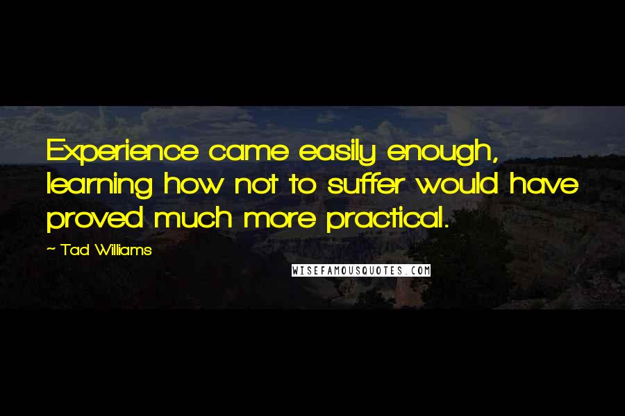 Tad Williams Quotes: Experience came easily enough, learning how not to suffer would have proved much more practical.