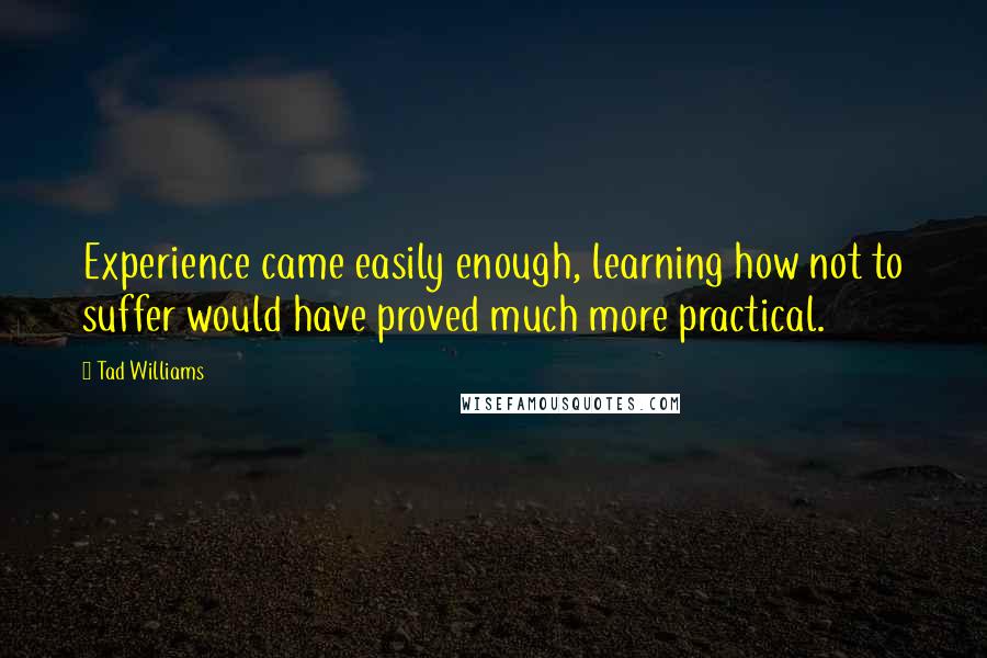 Tad Williams Quotes: Experience came easily enough, learning how not to suffer would have proved much more practical.