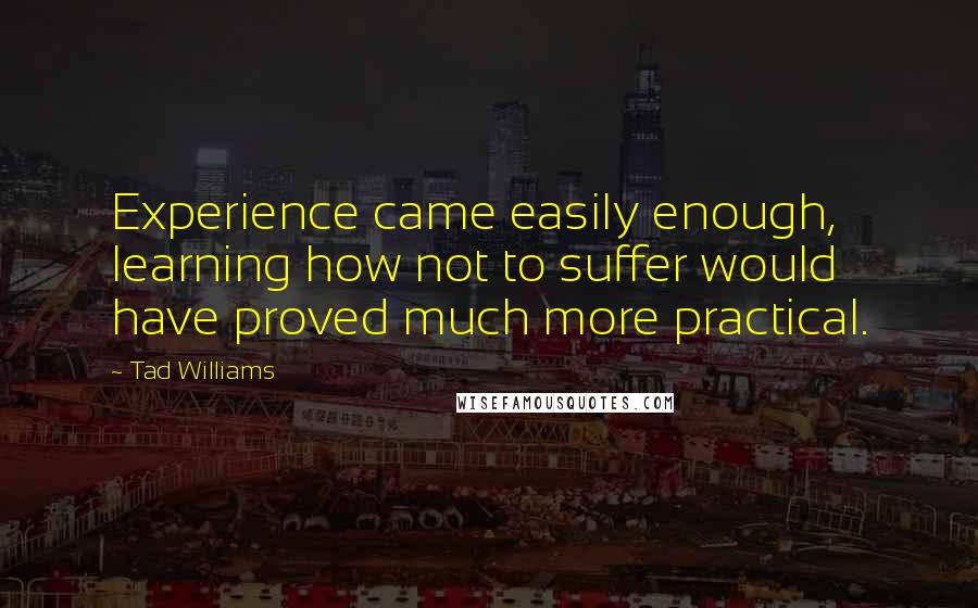 Tad Williams Quotes: Experience came easily enough, learning how not to suffer would have proved much more practical.