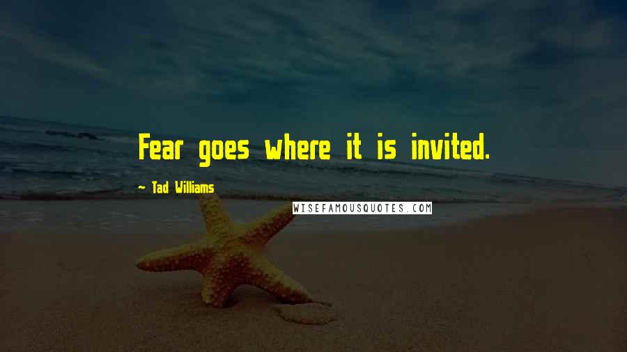 Tad Williams Quotes: Fear goes where it is invited.