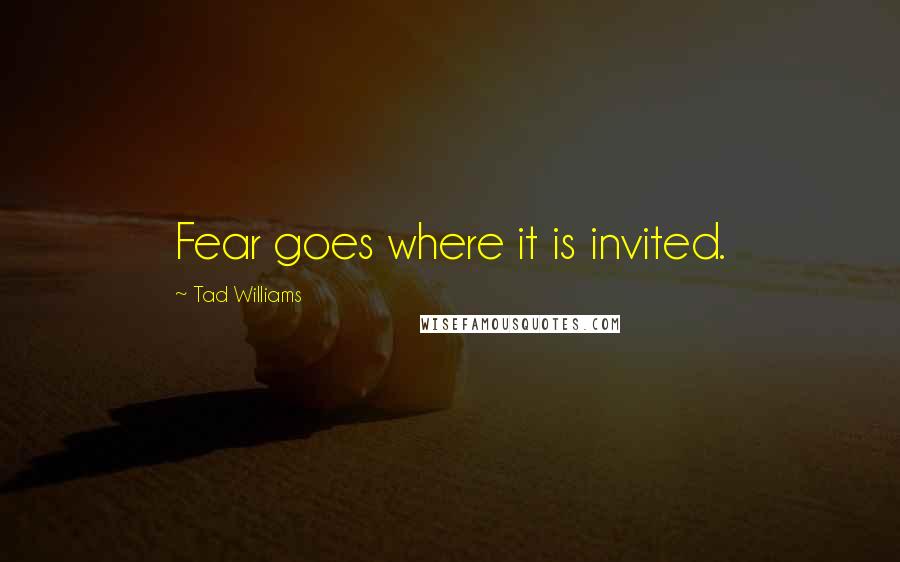 Tad Williams Quotes: Fear goes where it is invited.