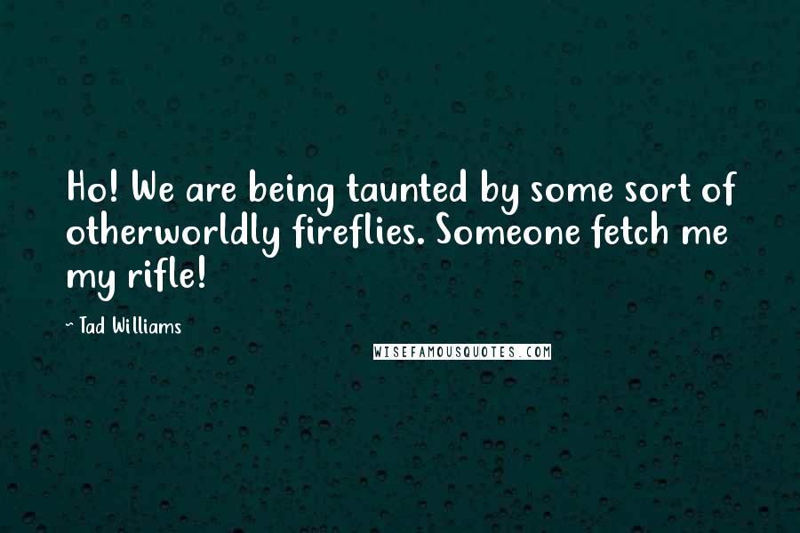 Tad Williams Quotes: Ho! We are being taunted by some sort of otherworldly fireflies. Someone fetch me my rifle!
