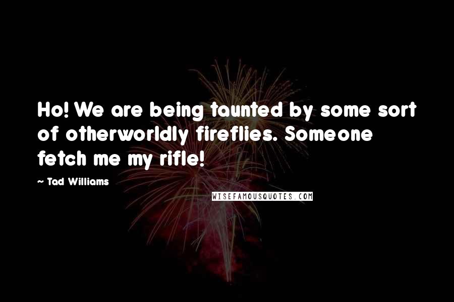 Tad Williams Quotes: Ho! We are being taunted by some sort of otherworldly fireflies. Someone fetch me my rifle!