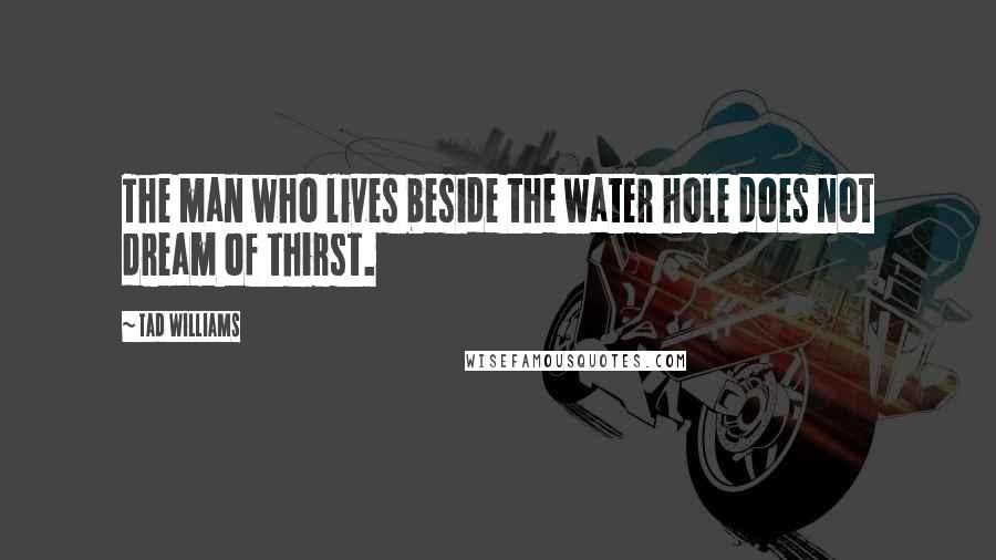 Tad Williams Quotes: The man who lives beside the water hole does not dream of thirst.