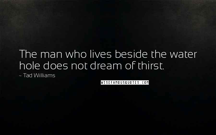 Tad Williams Quotes: The man who lives beside the water hole does not dream of thirst.