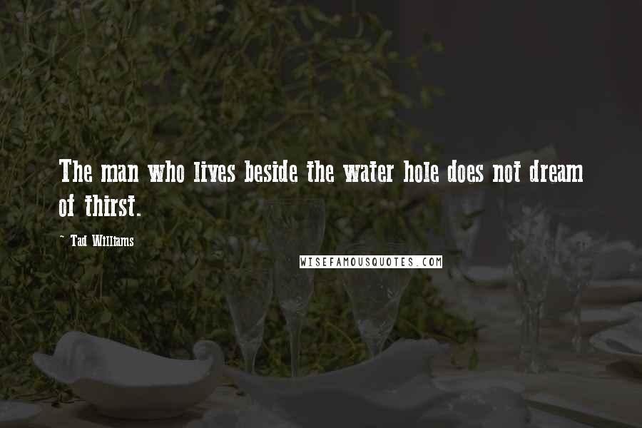 Tad Williams Quotes: The man who lives beside the water hole does not dream of thirst.
