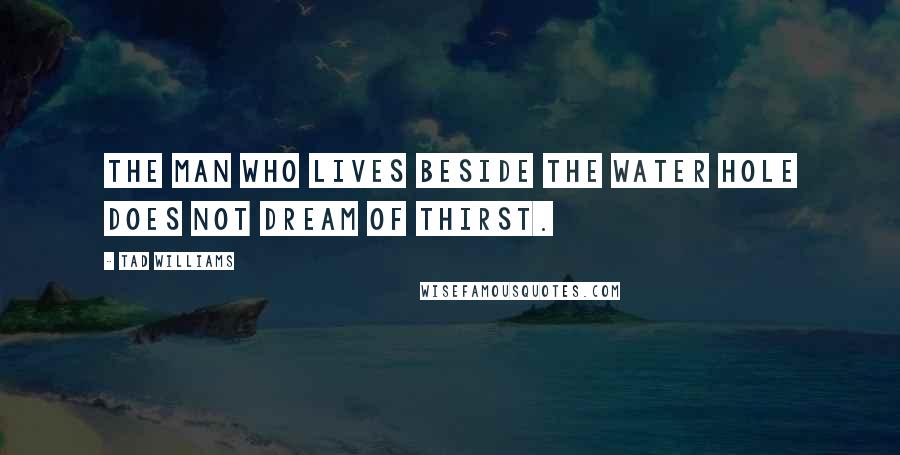 Tad Williams Quotes: The man who lives beside the water hole does not dream of thirst.
