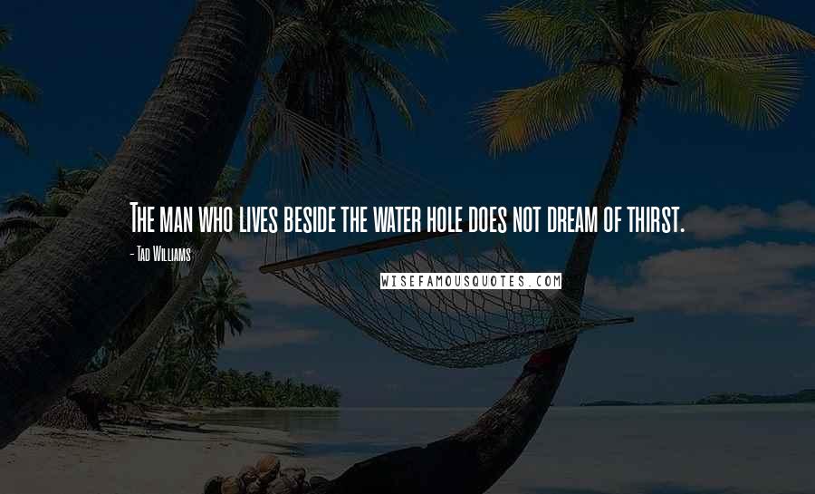 Tad Williams Quotes: The man who lives beside the water hole does not dream of thirst.