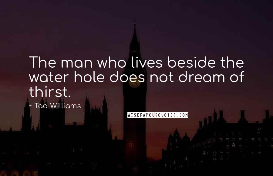 Tad Williams Quotes: The man who lives beside the water hole does not dream of thirst.
