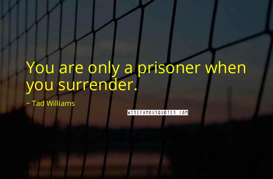 Tad Williams Quotes: You are only a prisoner when you surrender.