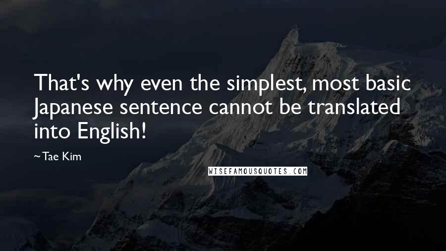Tae Kim Quotes: That's why even the simplest, most basic Japanese sentence cannot be translated into English!