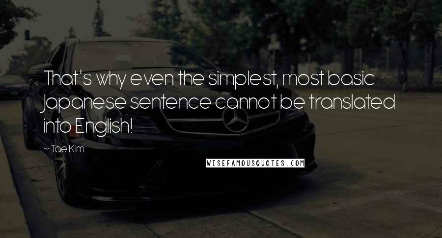 Tae Kim Quotes: That's why even the simplest, most basic Japanese sentence cannot be translated into English!