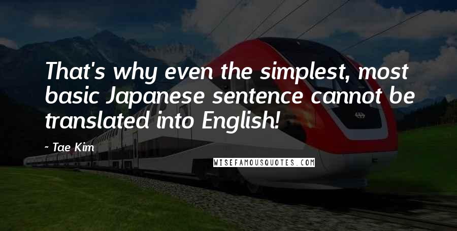 Tae Kim Quotes: That's why even the simplest, most basic Japanese sentence cannot be translated into English!