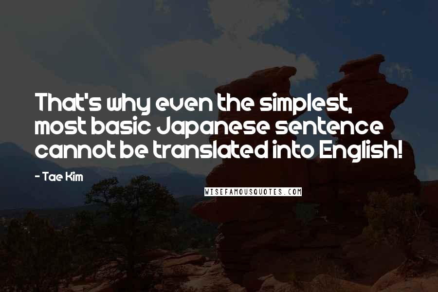 Tae Kim Quotes: That's why even the simplest, most basic Japanese sentence cannot be translated into English!