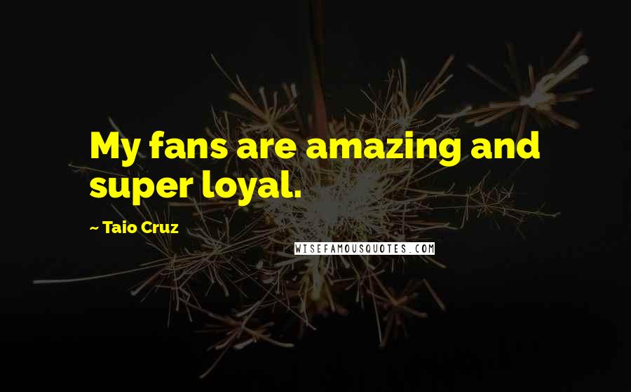 Taio Cruz Quotes: My fans are amazing and super loyal.
