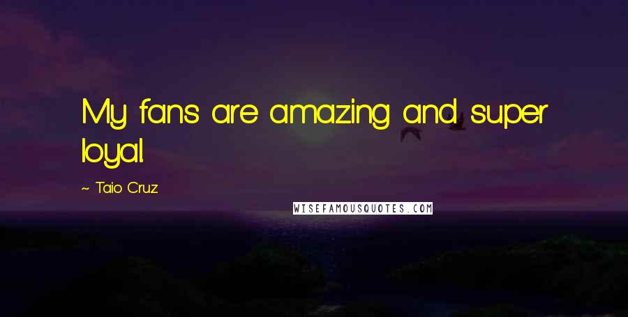 Taio Cruz Quotes: My fans are amazing and super loyal.