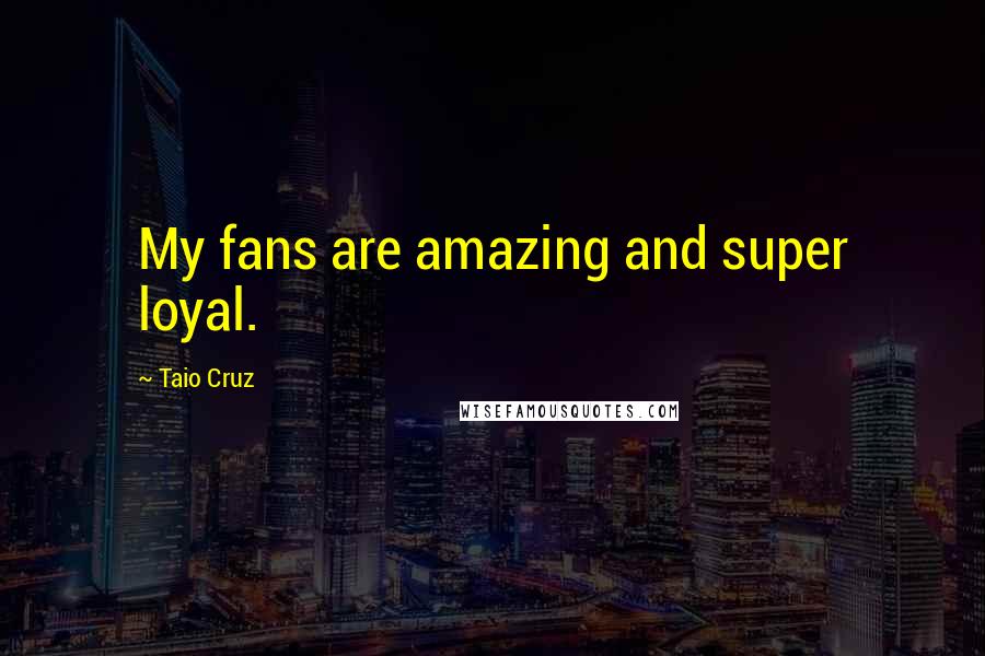 Taio Cruz Quotes: My fans are amazing and super loyal.