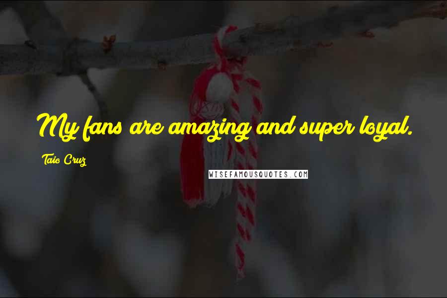 Taio Cruz Quotes: My fans are amazing and super loyal.