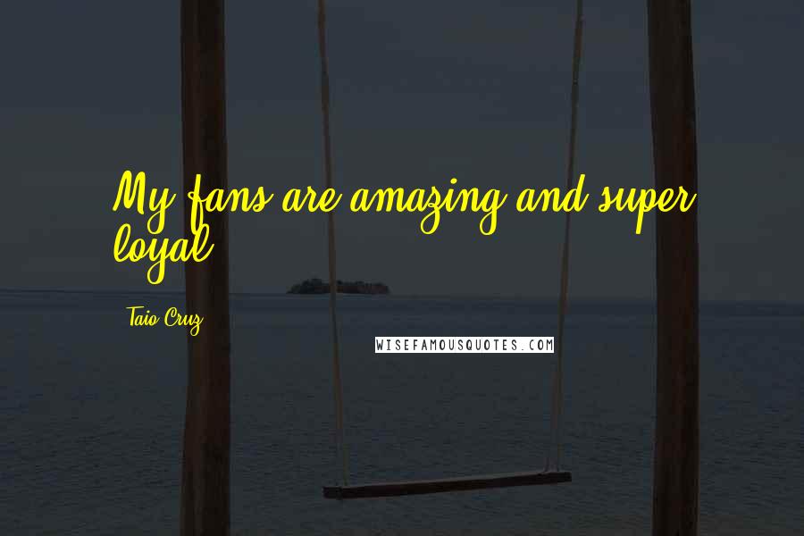 Taio Cruz Quotes: My fans are amazing and super loyal.