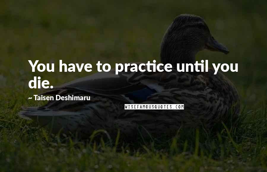 Taisen Deshimaru Quotes: You have to practice until you die.