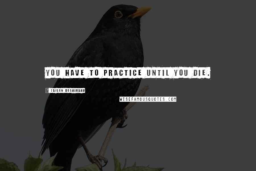 Taisen Deshimaru Quotes: You have to practice until you die.