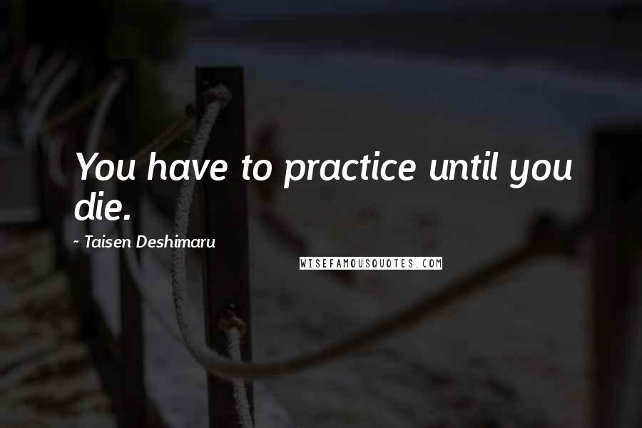 Taisen Deshimaru Quotes: You have to practice until you die.