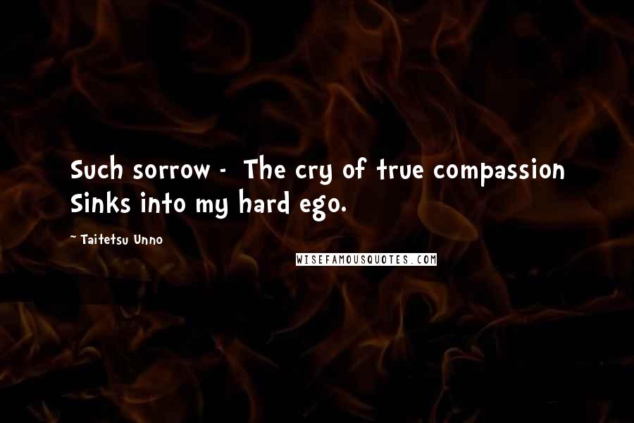 Taitetsu Unno Quotes: Such sorrow - The cry of true compassion Sinks into my hard ego.