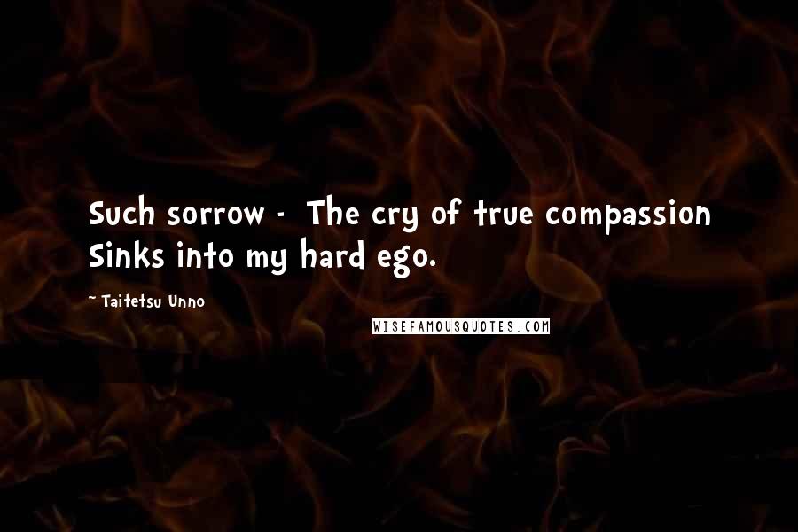 Taitetsu Unno Quotes: Such sorrow -  The cry of true compassion Sinks into my hard ego.