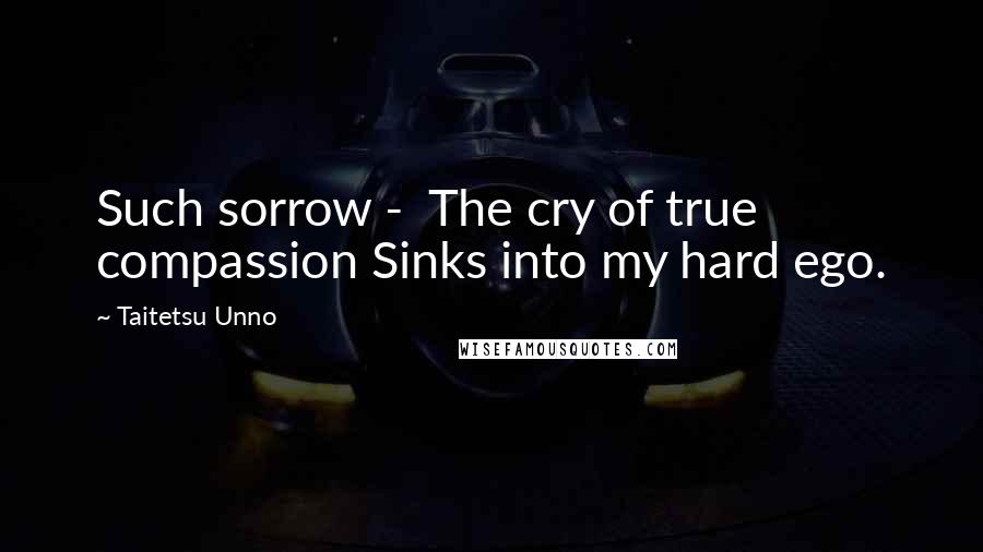 Taitetsu Unno Quotes: Such sorrow -  The cry of true compassion Sinks into my hard ego.