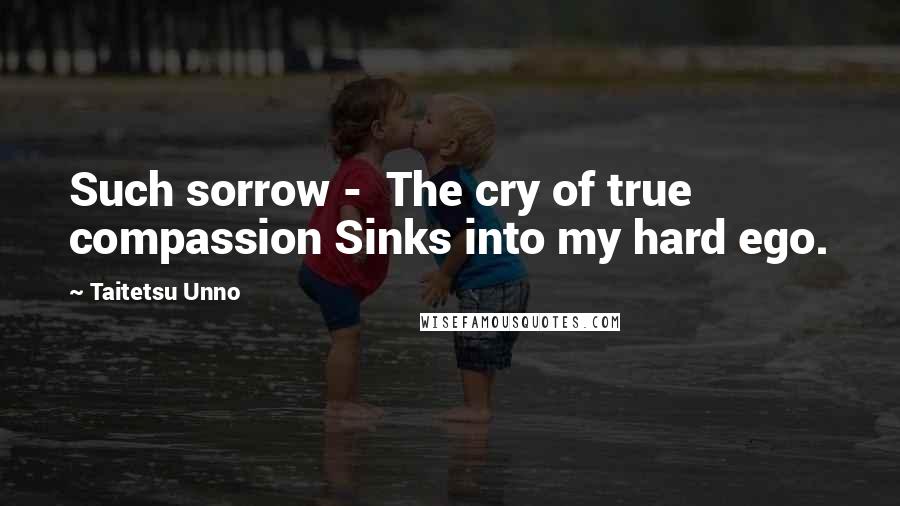 Taitetsu Unno Quotes: Such sorrow -  The cry of true compassion Sinks into my hard ego.