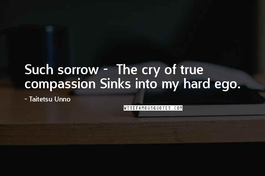 Taitetsu Unno Quotes: Such sorrow -  The cry of true compassion Sinks into my hard ego.