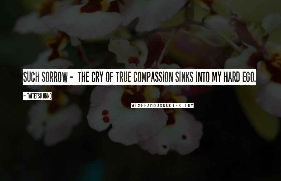 Taitetsu Unno Quotes: Such sorrow -  The cry of true compassion Sinks into my hard ego.