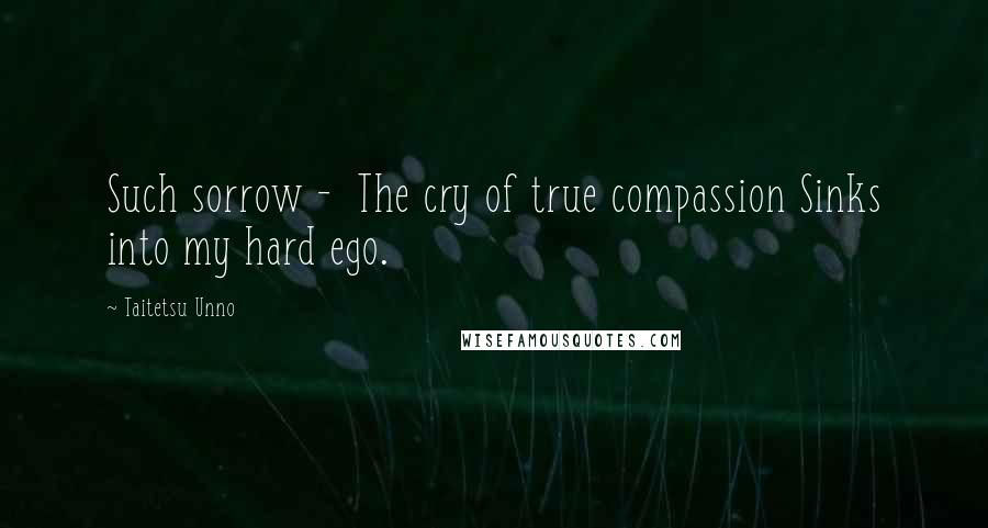 Taitetsu Unno Quotes: Such sorrow -  The cry of true compassion Sinks into my hard ego.