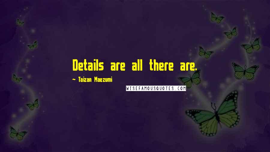 Taizan Maezumi Quotes: Details are all there are.