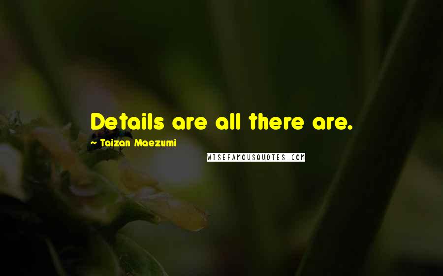 Taizan Maezumi Quotes: Details are all there are.