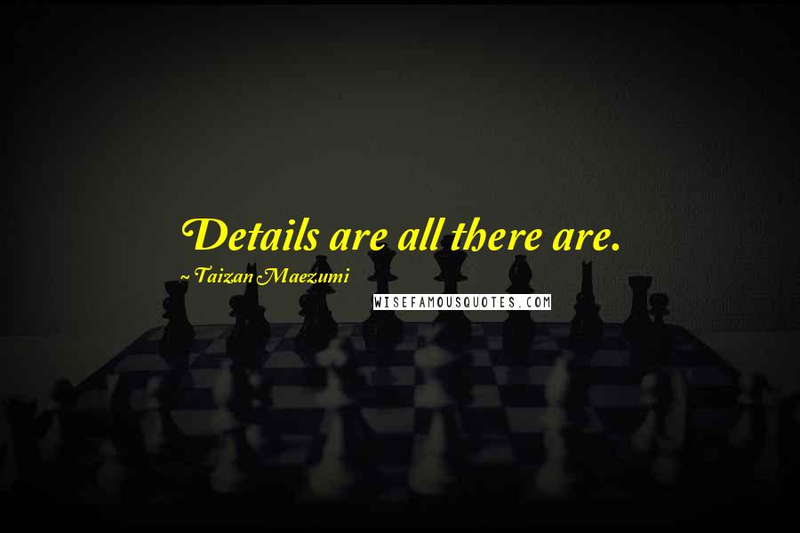 Taizan Maezumi Quotes: Details are all there are.