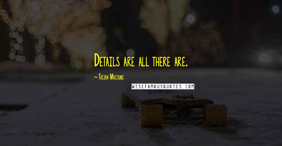 Taizan Maezumi Quotes: Details are all there are.