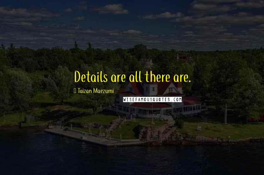 Taizan Maezumi Quotes: Details are all there are.