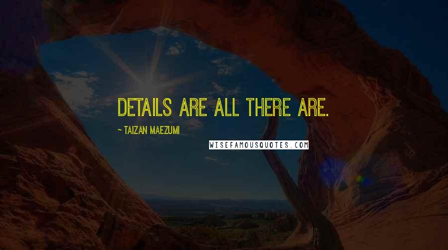 Taizan Maezumi Quotes: Details are all there are.