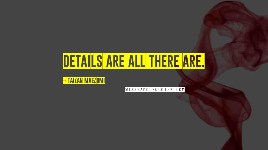 Taizan Maezumi Quotes: Details are all there are.