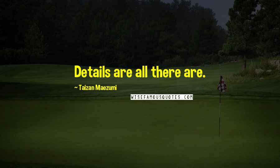 Taizan Maezumi Quotes: Details are all there are.