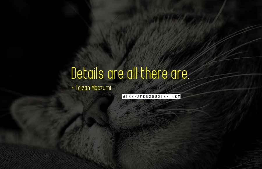Taizan Maezumi Quotes: Details are all there are.