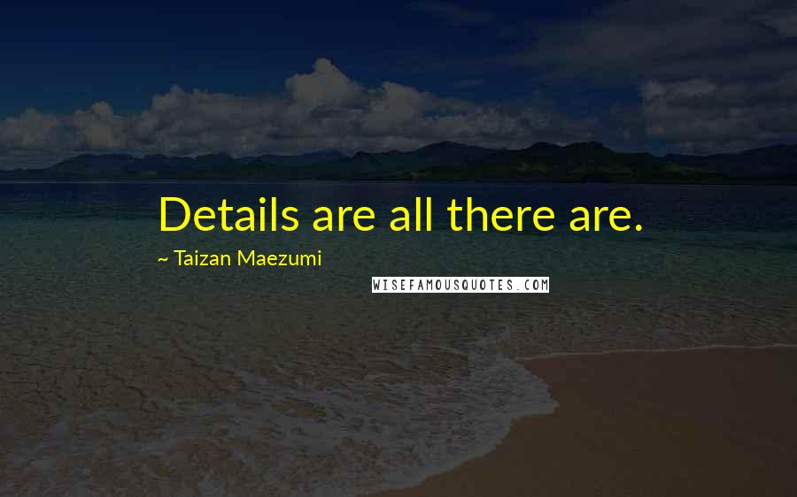 Taizan Maezumi Quotes: Details are all there are.