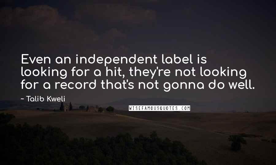 Talib Kweli Quotes: Even an independent label is looking for a hit, they're not looking for a record that's not gonna do well.