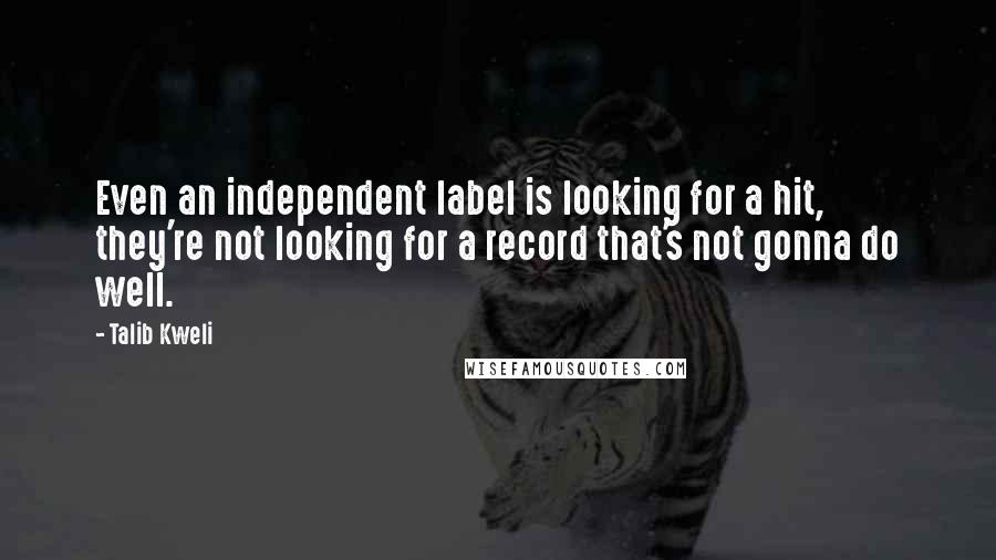 Talib Kweli Quotes: Even an independent label is looking for a hit, they're not looking for a record that's not gonna do well.