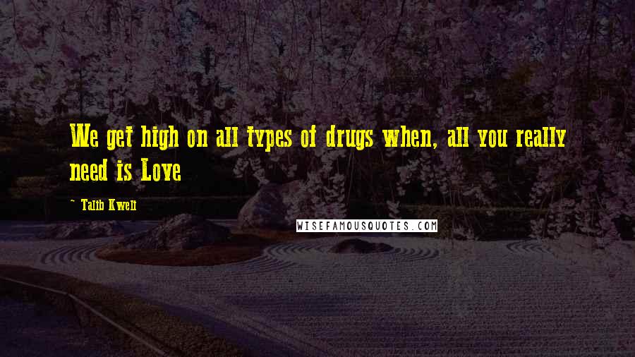 Talib Kweli Quotes: We get high on all types of drugs when, all you really need is Love