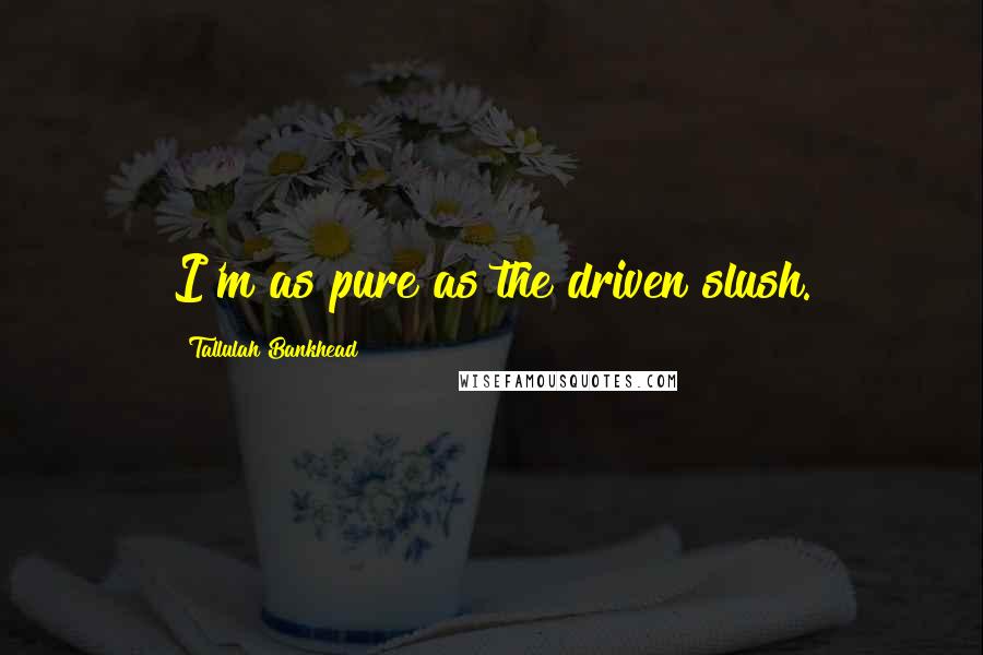 Tallulah Bankhead Quotes: I'm as pure as the driven slush.