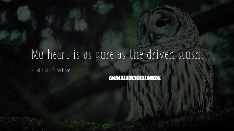Tallulah Bankhead Quotes: My heart is as pure as the driven slush.
