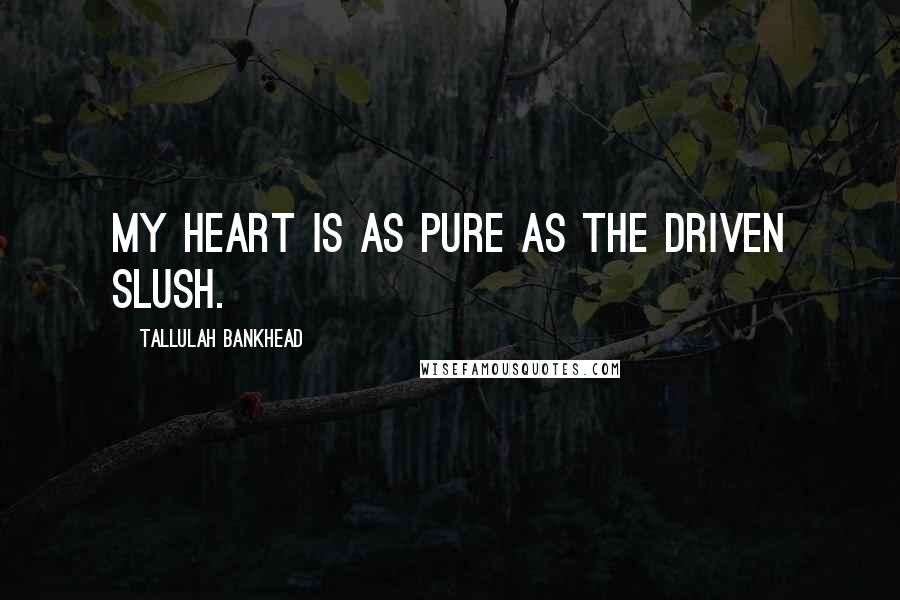 Tallulah Bankhead Quotes: My heart is as pure as the driven slush.